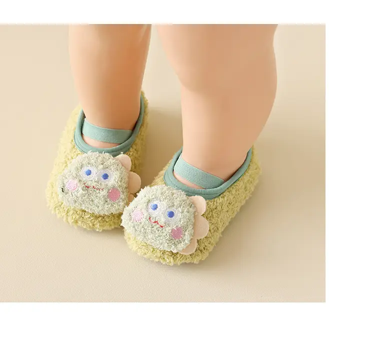 Baby Cartoon Cotton Floor Socks Black White — feature 13
