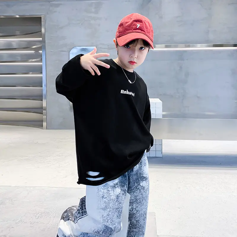 Autumn Long Sleeve T-Shirt for Boys Medium Large - Image 5