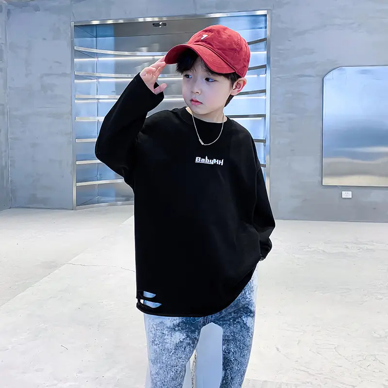 Autumn Long Sleeve T-Shirt for Boys Medium Large - Image 2