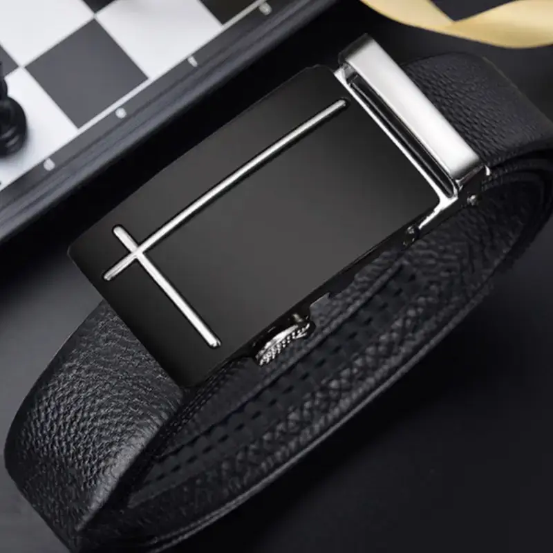 2023 Men's Black Belt Automatic Buckle Business Casual - Image 4