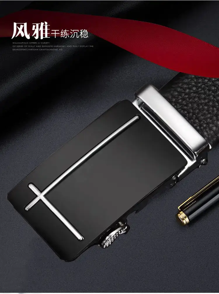 2023 Men's Black Belt Automatic Buckle Business Casual β feature 3