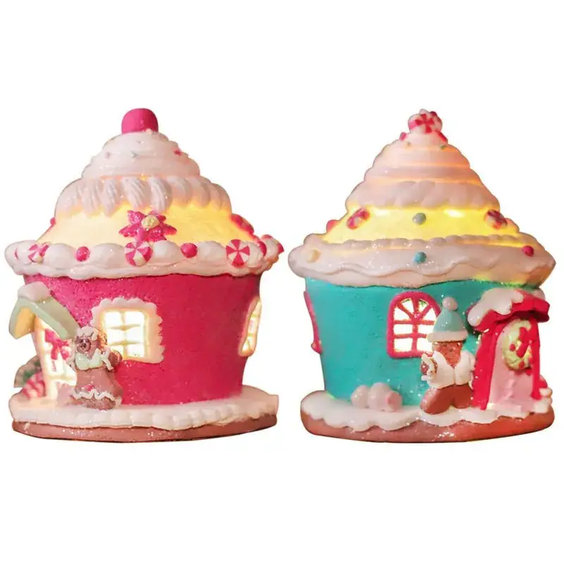 Soft Clay Christmas Castle Decor Set of 2 - Image 6