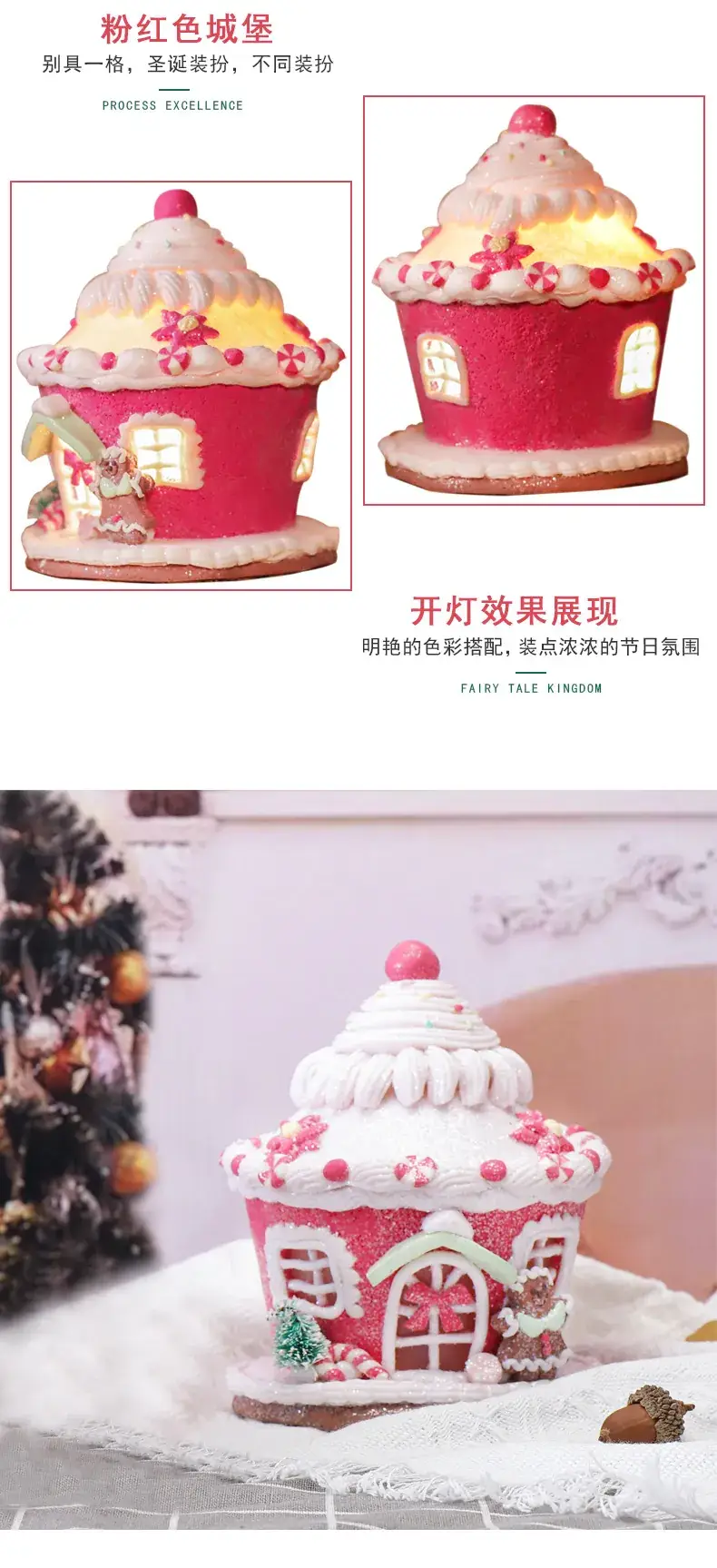 Soft Clay Christmas Castle Decor Set of 2 — feature 10