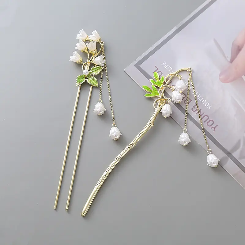 Elegant Gold Friehs with Pearl Drop for Women