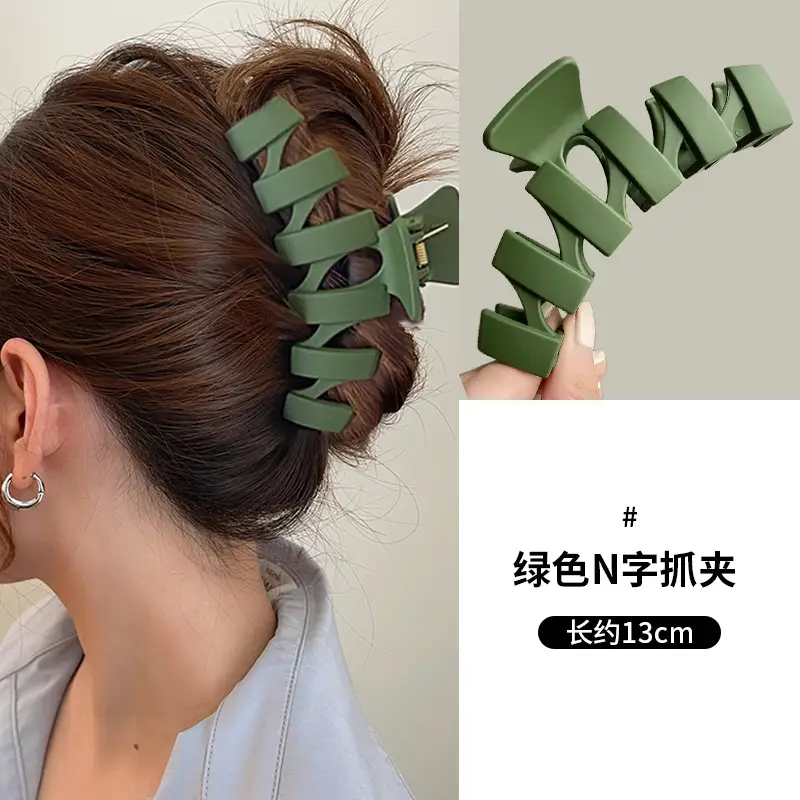 Oversized Shark Hair Clip Green High Grade Women - Image 15