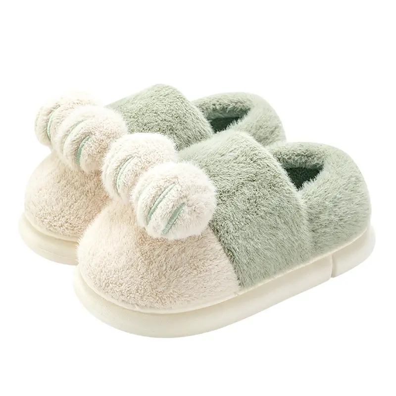 Heel Cotton Slippers Men's Winter Cat's Claw Home 2022 New Outwear Velvet Warm Winter Wool Cotton Shoes for Women - Image 10
