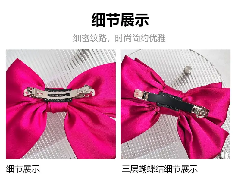 Freud Rose Red Bow Hairpin Clip — feature 4
