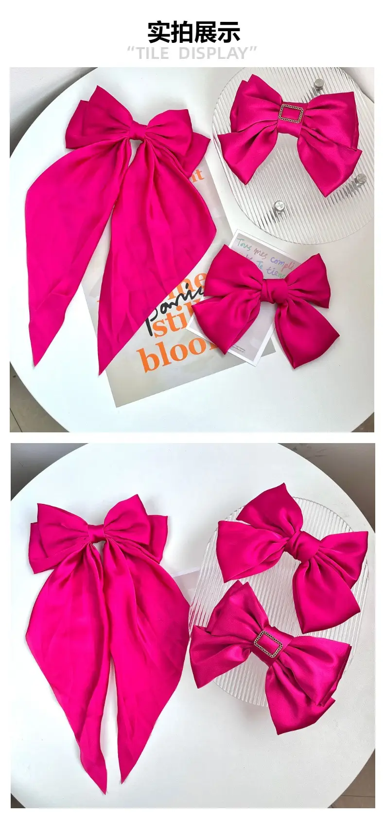 Freud Rose Red Bow Hairpin Clip — feature 7