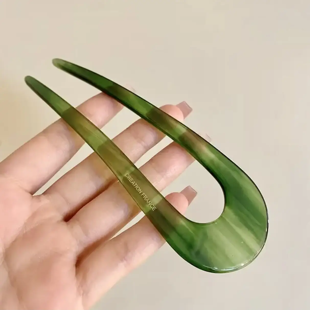 Korean U-Shaped Acrylic Hairpin Clip for Women - Image 4