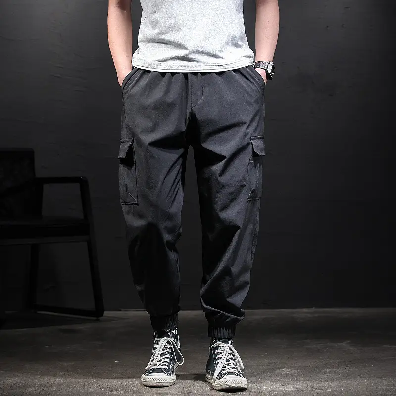 Men's Elastic Cargo Pants Olive Green Plus Large - Image 7