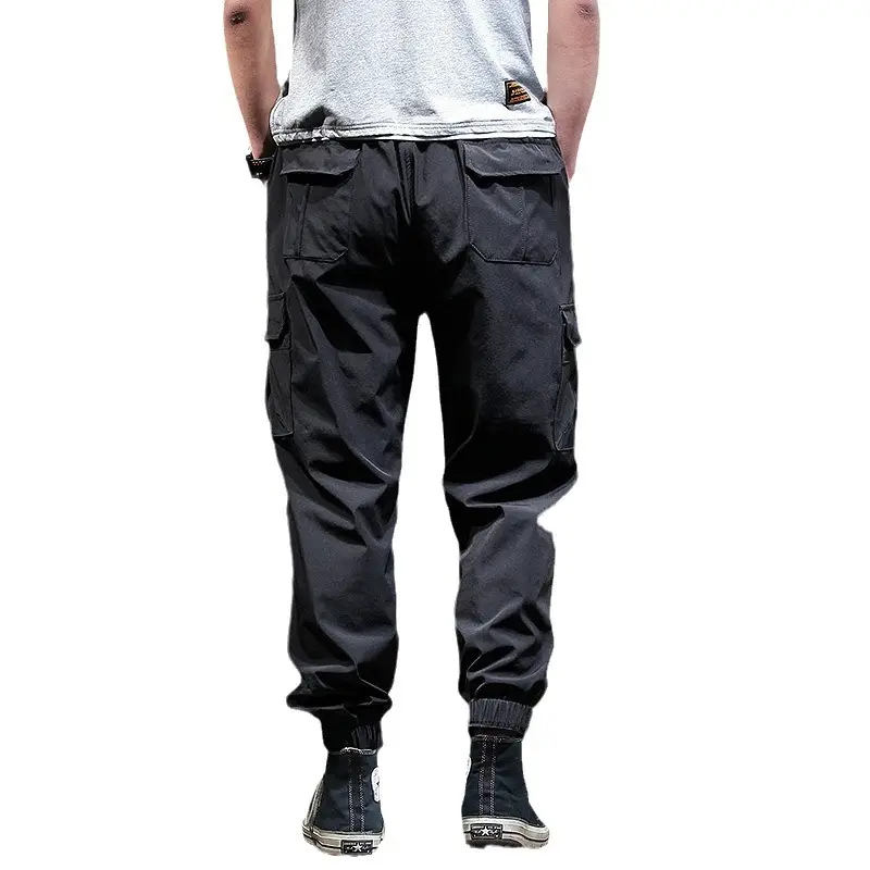 Men's Elastic Cargo Pants Olive Green Plus Large - Image 8