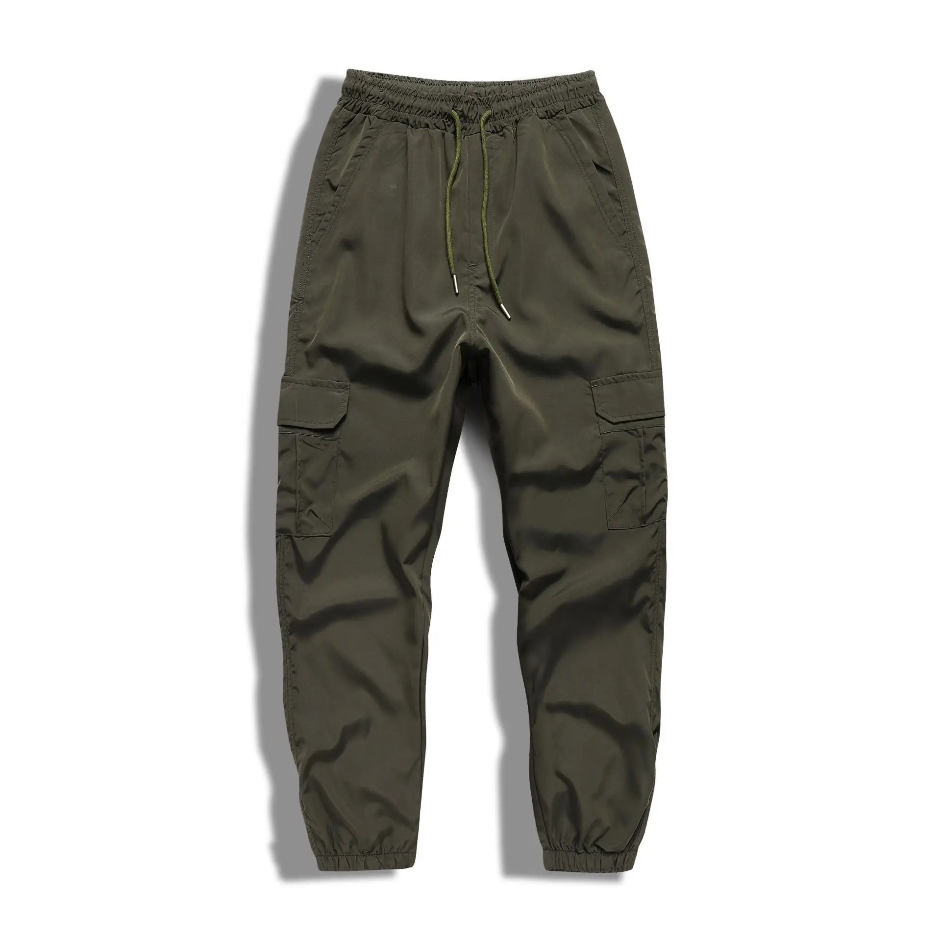 Men's Elastic Cargo Pants Olive Green Plus Large — feature 11