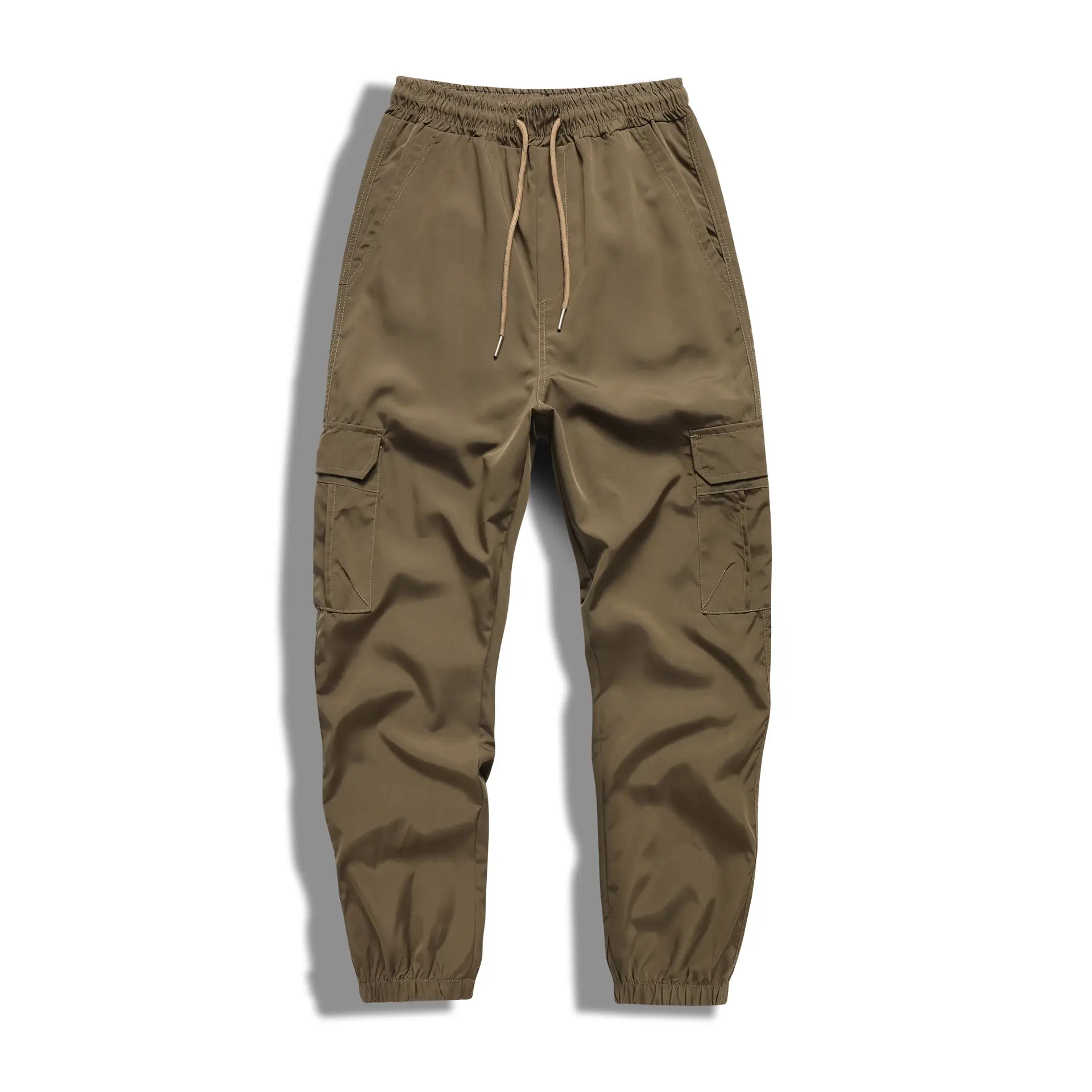 Men's Elastic Cargo Pants Olive Green Plus Large — feature 13