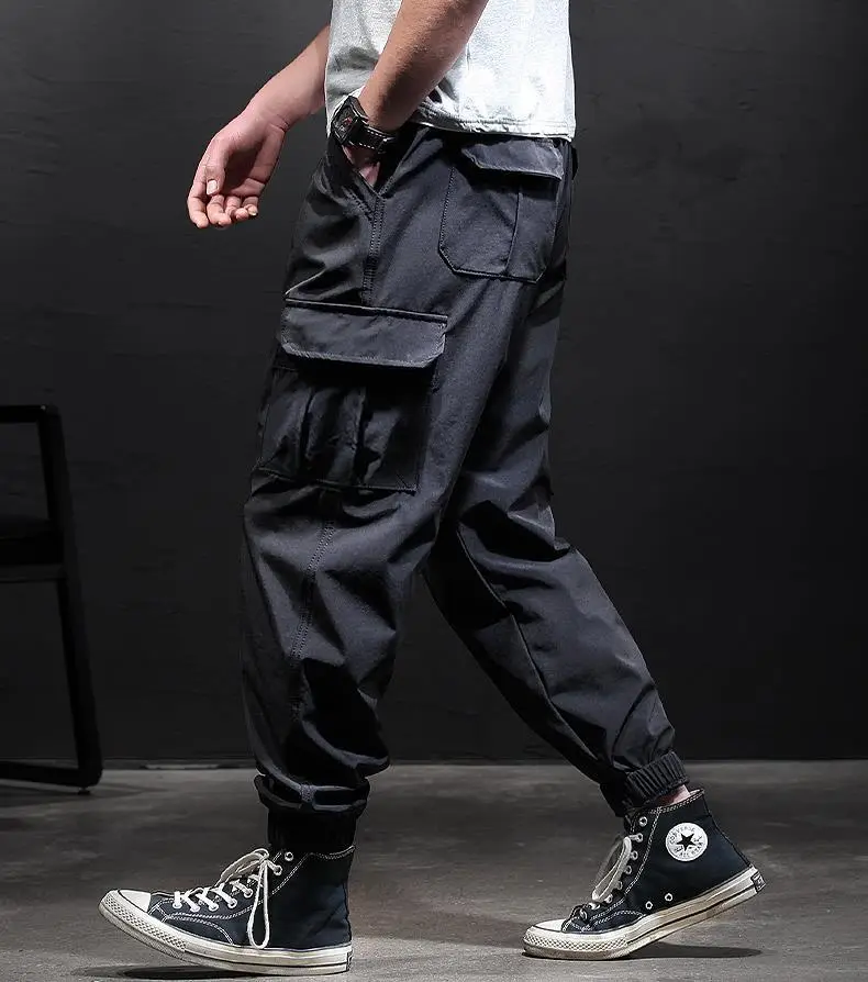 Men's Elastic Cargo Pants Olive Green Plus Large — feature 2