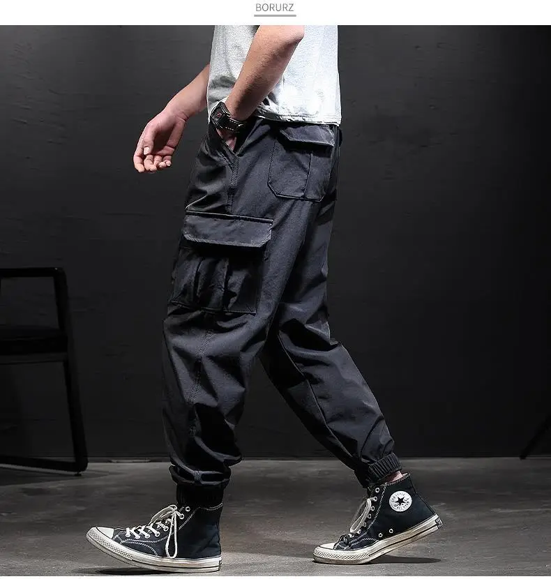 Men's Elastic Cargo Pants Olive Green Plus Large — feature 9