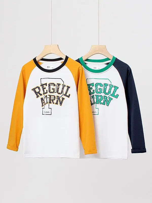 Kids Regal Print Long Sleeve T-Shirt White Blue