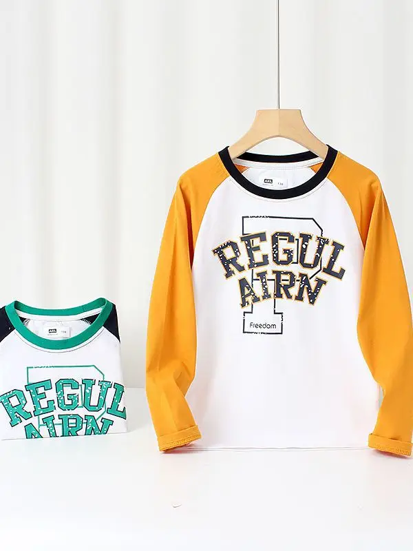 Kids Regal Print Long Sleeve T-Shirt White Blue