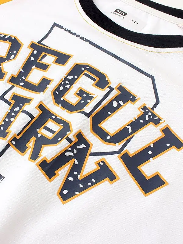 Kids Regal Print Long Sleeve T-Shirt White Blue