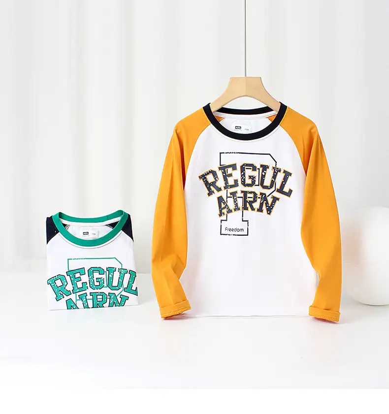 Kids Regal Print Long Sleeve T-Shirt White Blue — feature 34