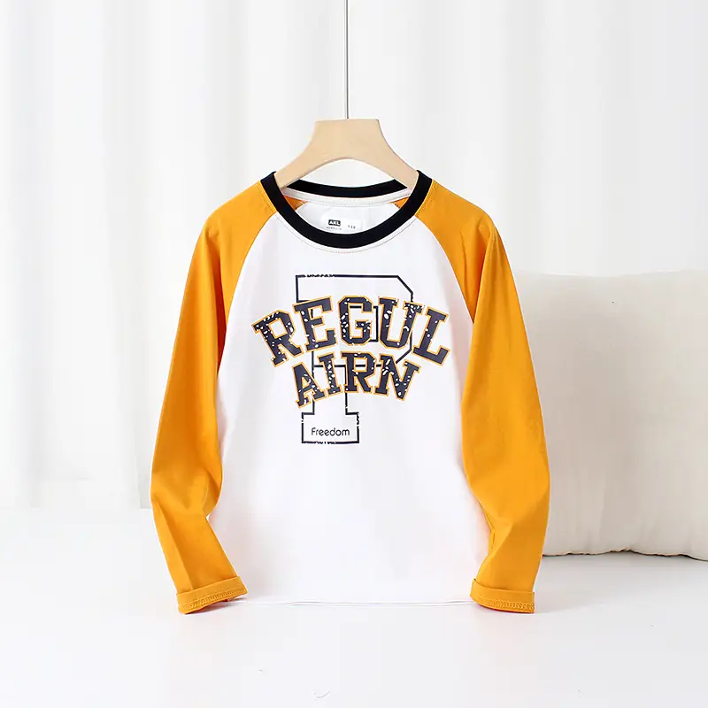 Kids Regal Print Long Sleeve T-Shirt White Blue