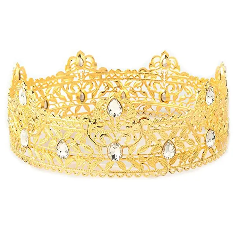 Men's Golden Crown Headdress for Birthday & Stage Use