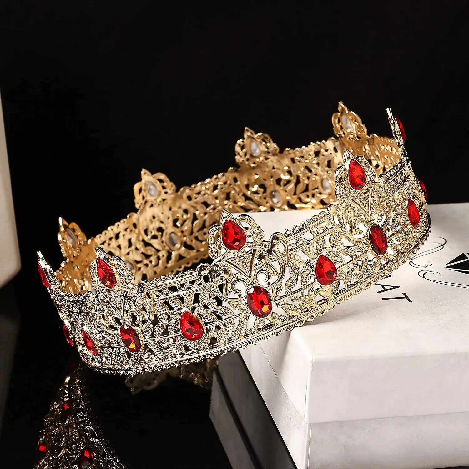 Men's Golden Crown Headdress for Birthday & Stage Use — feature 3
