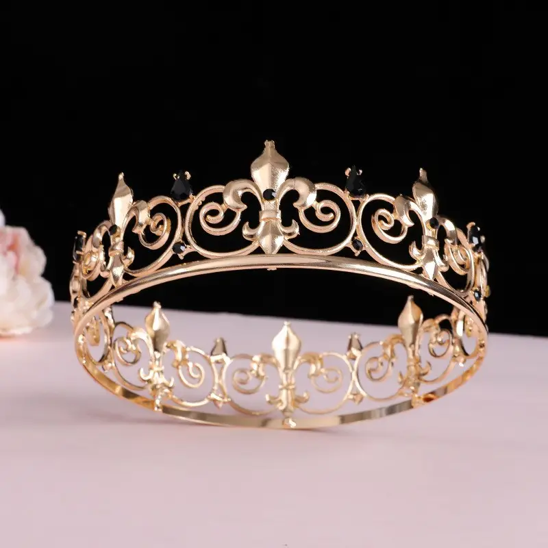 Men's Golden Crown Headdress for Birthday & Stage Use