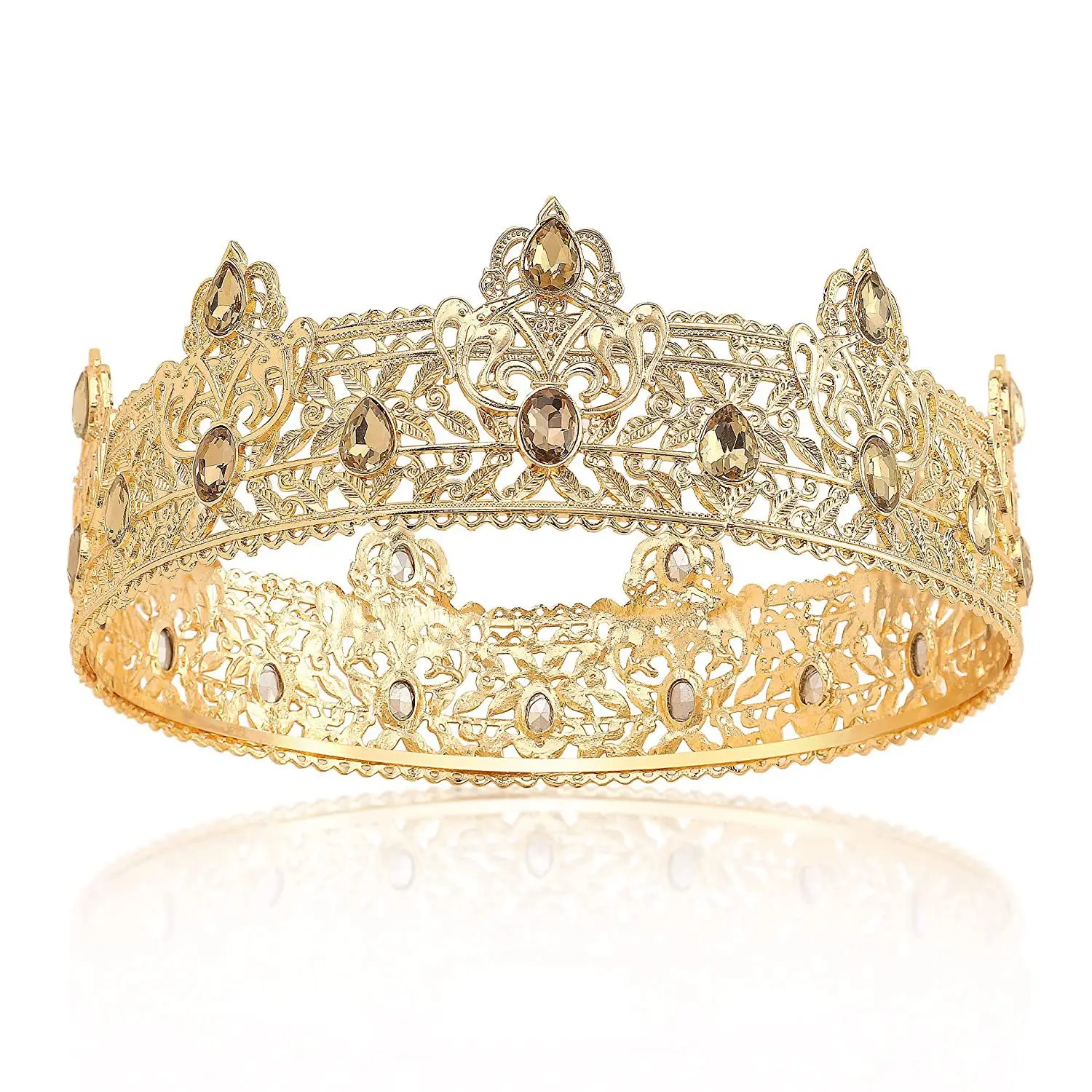 Men's Golden Crown Headdress for Birthday & Stage Use
