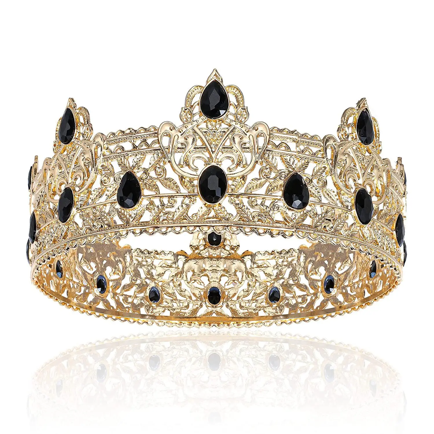 Men's Golden Crown Headdress for Birthday & Stage Use