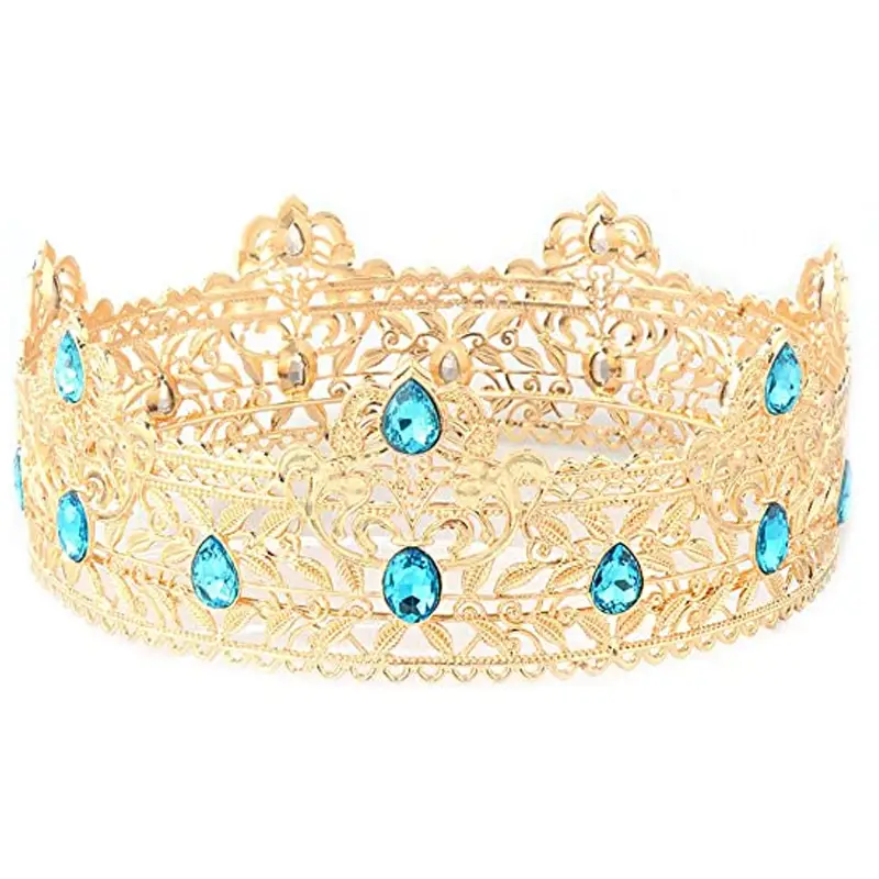 Men's Golden Crown Headdress for Birthday & Stage Use