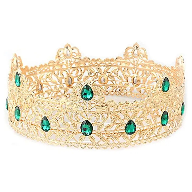 Men's Golden Crown Headdress for Birthday & Stage Use