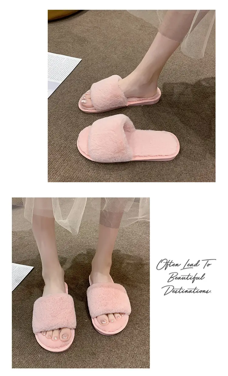 Women's Furry Slippers for Spring and Autumn 2026 New Style Cotton Slippers for Home Indoor Fashion Warm Floor Cotton Slippers for Women — feature 10