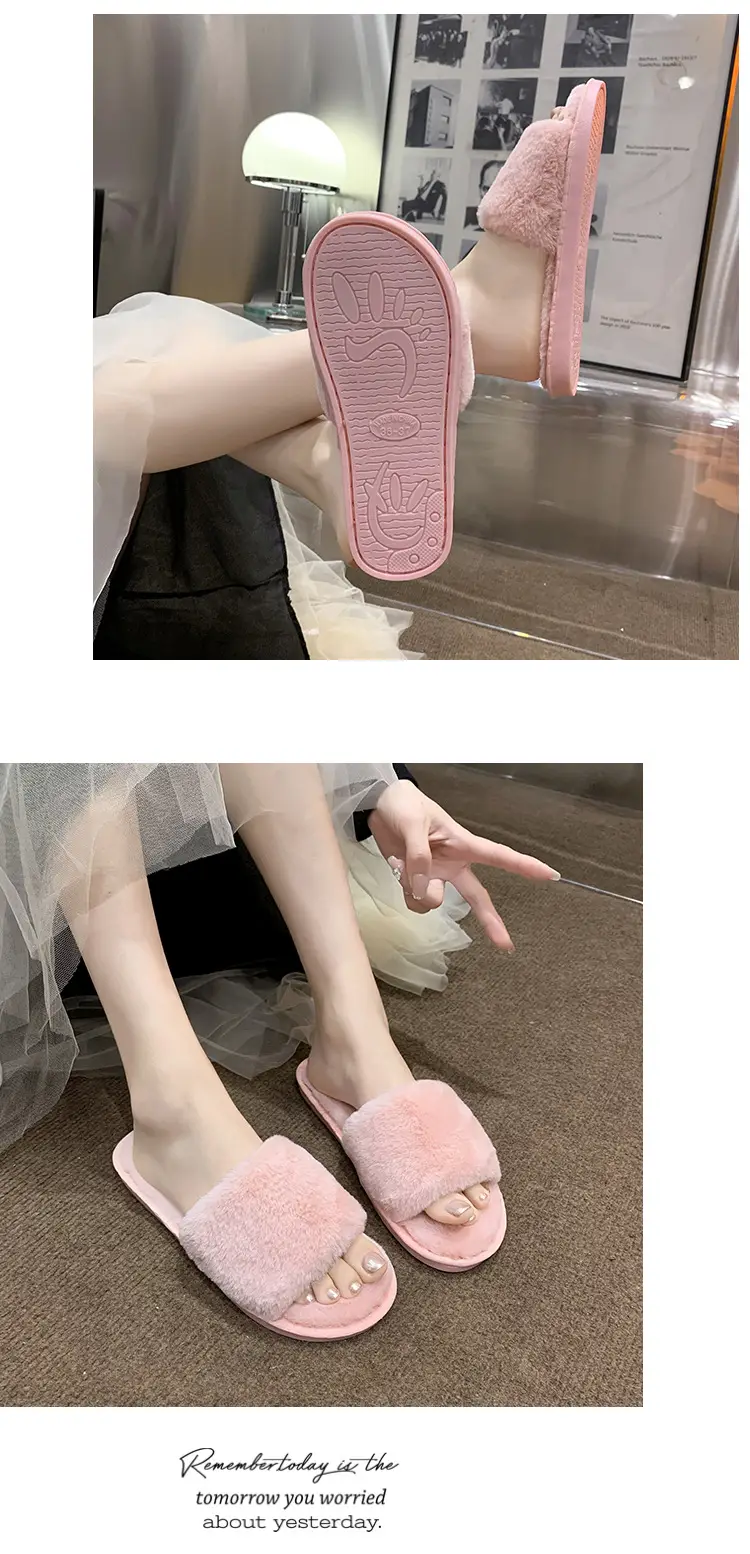 Women's Furry Slippers for Spring and Autumn 2026 New Style Cotton Slippers for Home Indoor Fashion Warm Floor Cotton Slippers for Women — feature 11