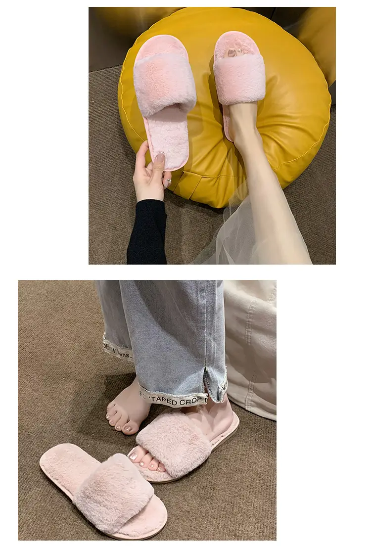 Women's Furry Slippers for Spring and Autumn 2026 New Style Cotton Slippers for Home Indoor Fashion Warm Floor Cotton Slippers for Women — feature 12