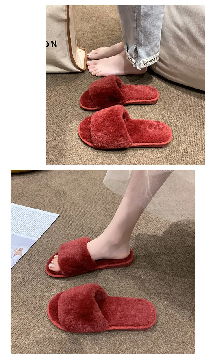 Women's Furry Slippers for Spring and Autumn 2026 New Style Cotton Slippers for Home Indoor Fashion Warm Floor Cotton Slippers for Women — feature 13
