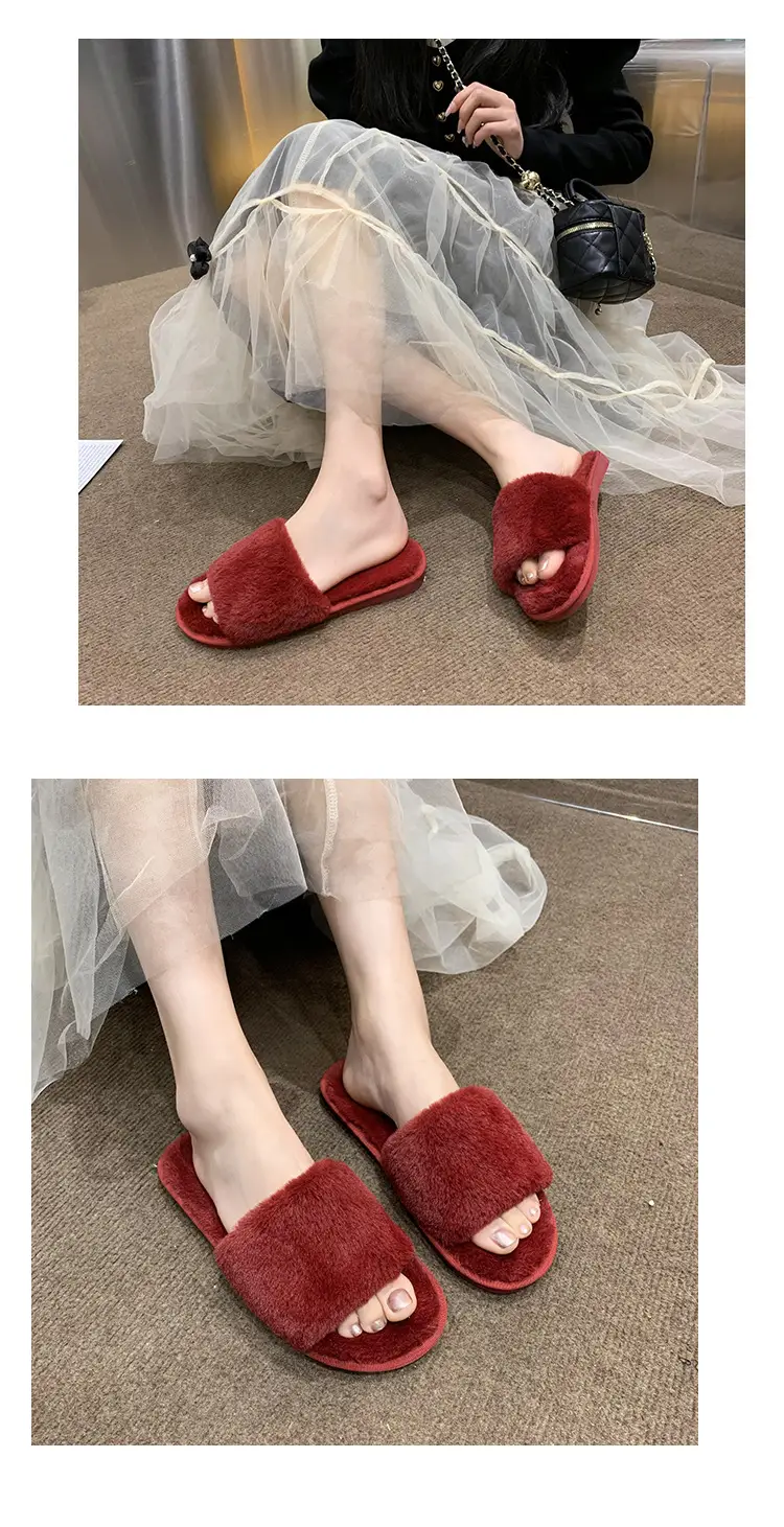 Women's Furry Slippers for Spring and Autumn 2026 New Style Cotton Slippers for Home Indoor Fashion Warm Floor Cotton Slippers for Women — feature 14