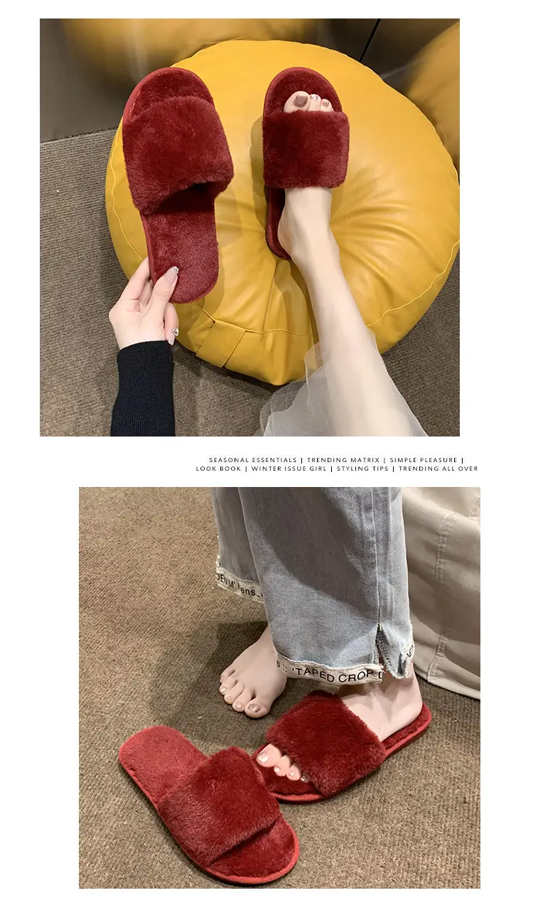 Women's Furry Slippers for Spring and Autumn 2026 New Style Cotton Slippers for Home Indoor Fashion Warm Floor Cotton Slippers for Women — feature 16