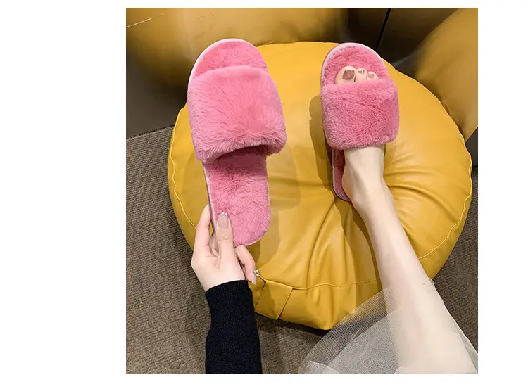 Women's Furry Slippers for Spring and Autumn 2026 New Style Cotton Slippers for Home Indoor Fashion Warm Floor Cotton Slippers for Women — feature 22