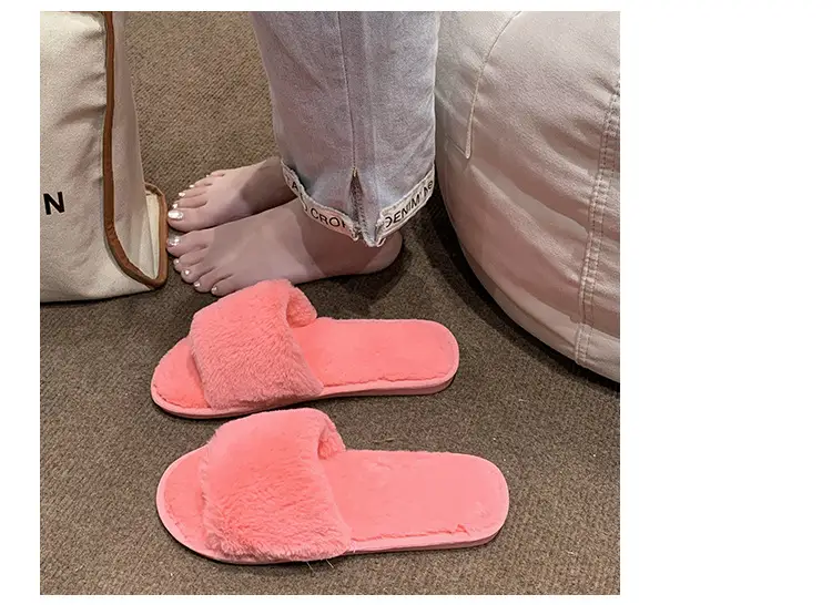 Women's Furry Slippers for Spring and Autumn 2026 New Style Cotton Slippers for Home Indoor Fashion Warm Floor Cotton Slippers for Women — feature 23