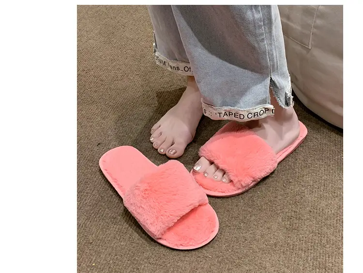 Women's Furry Slippers for Spring and Autumn 2026 New Style Cotton Slippers for Home Indoor Fashion Warm Floor Cotton Slippers for Women — feature 24