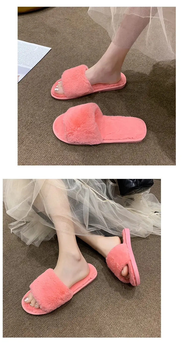 Women's Furry Slippers for Spring and Autumn 2026 New Style Cotton Slippers for Home Indoor Fashion Warm Floor Cotton Slippers for Women — feature 26