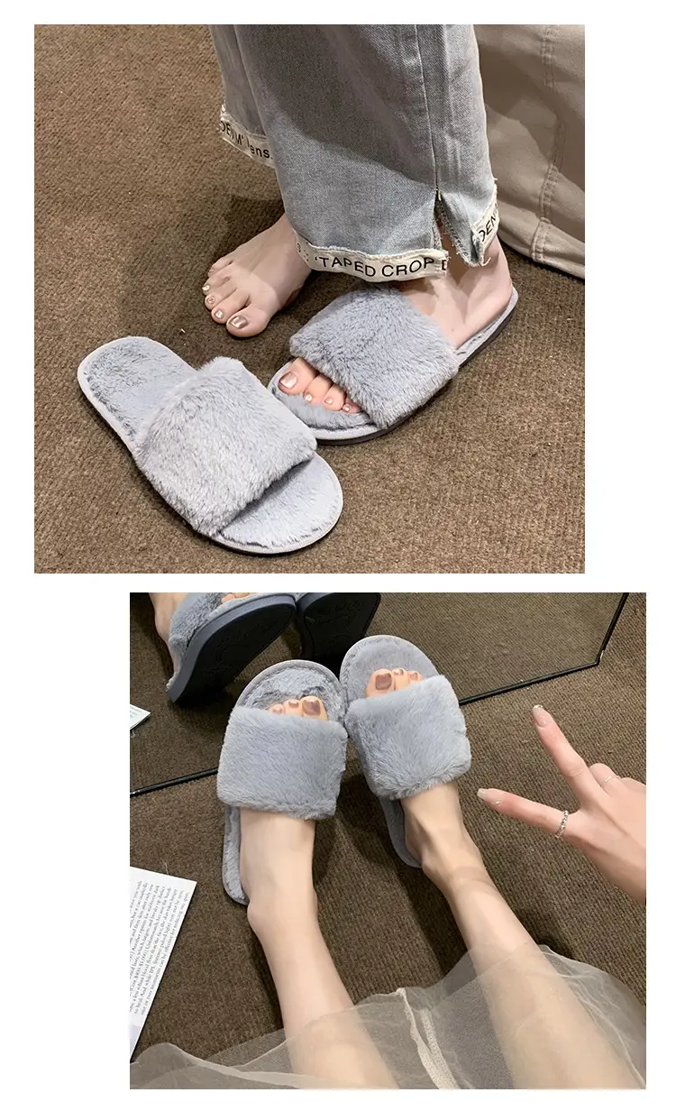 Women's Furry Slippers for Spring and Autumn 2026 New Style Cotton Slippers for Home Indoor Fashion Warm Floor Cotton Slippers for Women — feature 28
