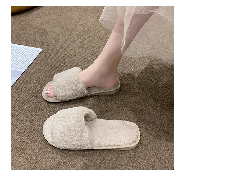 Women's Furry Slippers for Spring and Autumn 2026 New Style Cotton Slippers for Home Indoor Fashion Warm Floor Cotton Slippers for Women — feature 34
