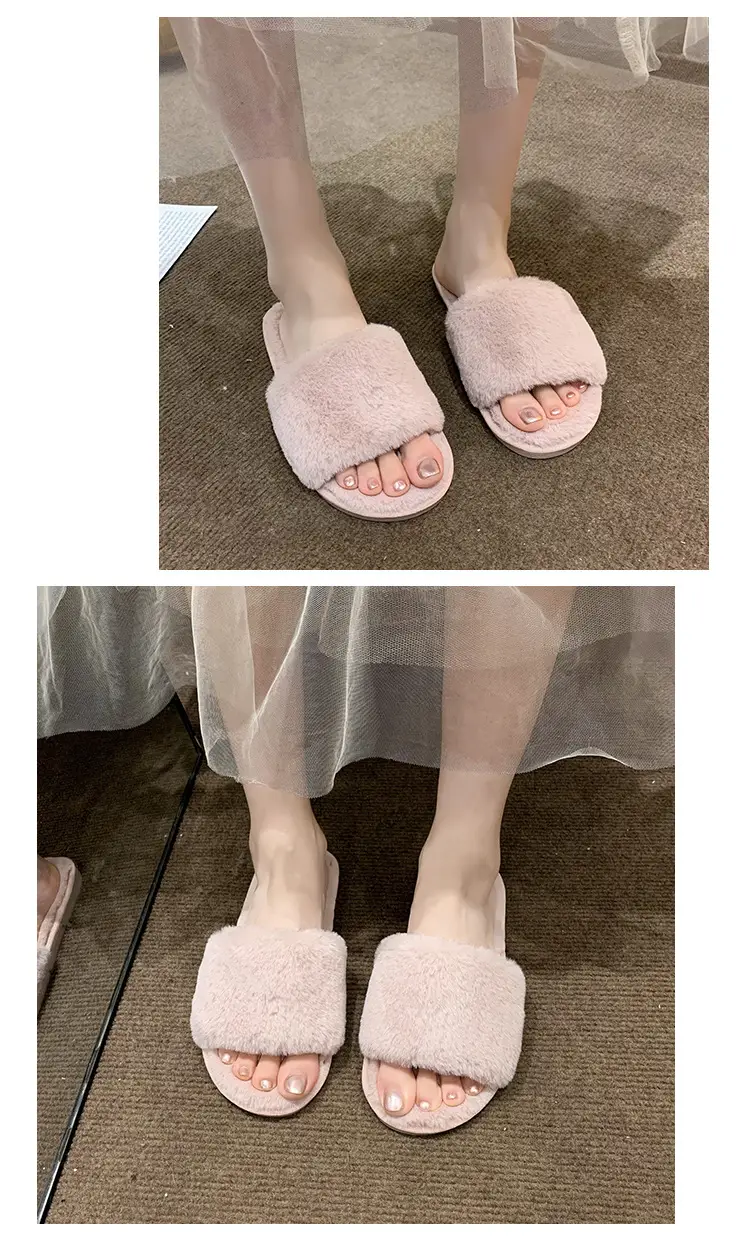 Women's Furry Slippers for Spring and Autumn 2026 New Style Cotton Slippers for Home Indoor Fashion Warm Floor Cotton Slippers for Women — feature 35