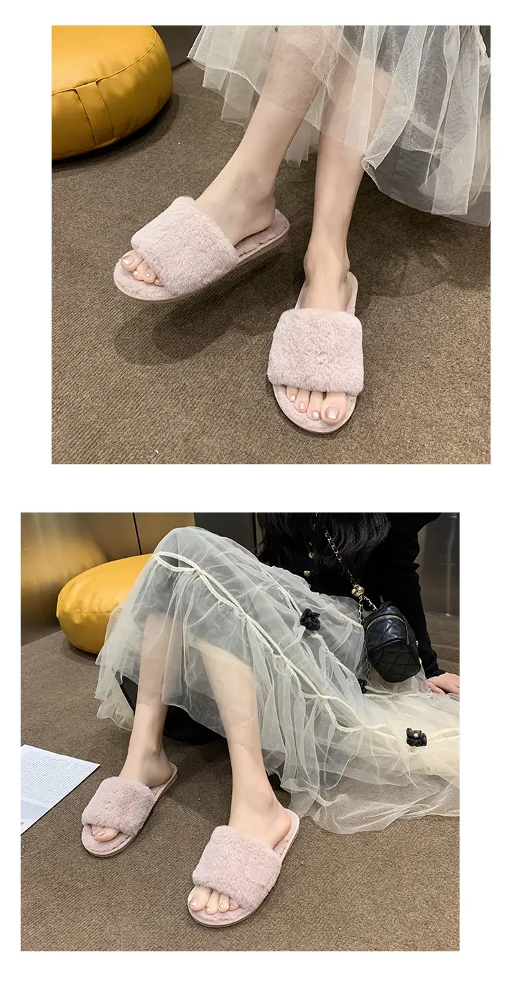 Women's Furry Slippers for Spring and Autumn 2026 New Style Cotton Slippers for Home Indoor Fashion Warm Floor Cotton Slippers for Women — feature 36
