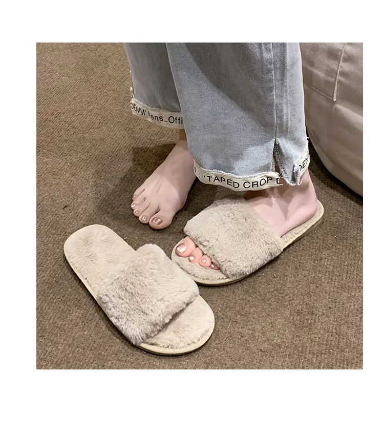 Women's Furry Slippers for Spring and Autumn 2026 New Style Cotton Slippers for Home Indoor Fashion Warm Floor Cotton Slippers for Women — feature 37