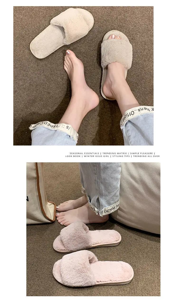 Women's Furry Slippers for Spring and Autumn 2026 New Style Cotton Slippers for Home Indoor Fashion Warm Floor Cotton Slippers for Women — feature 38