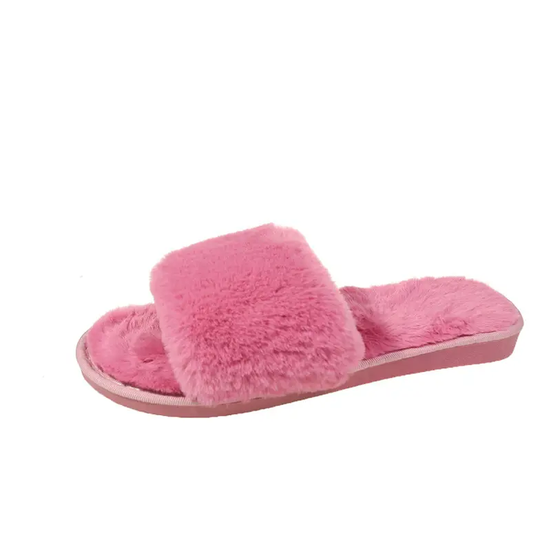 Women's Furry Slippers for Spring and Autumn 2026 New Style Cotton Slippers for Home Indoor Fashion Warm Floor Cotton Slippers for Women