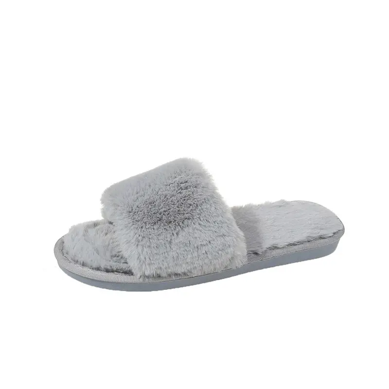 Women's Furry Slippers for Spring and Autumn 2026 New Style Cotton Slippers for Home Indoor Fashion Warm Floor Cotton Slippers for Women