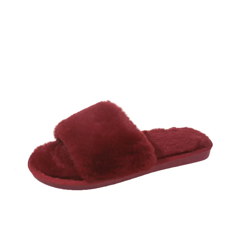 Women's Furry Slippers for Spring and Autumn 2026 New Style Cotton Slippers for Home Indoor Fashion Warm Floor Cotton Slippers for Women